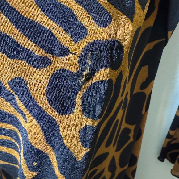 ASOS Topshop tall cut out twist front midi dress in multi bold animal print - Picture 9 of 11